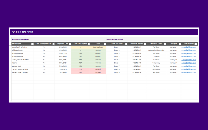 DQ File Tracker Reporting