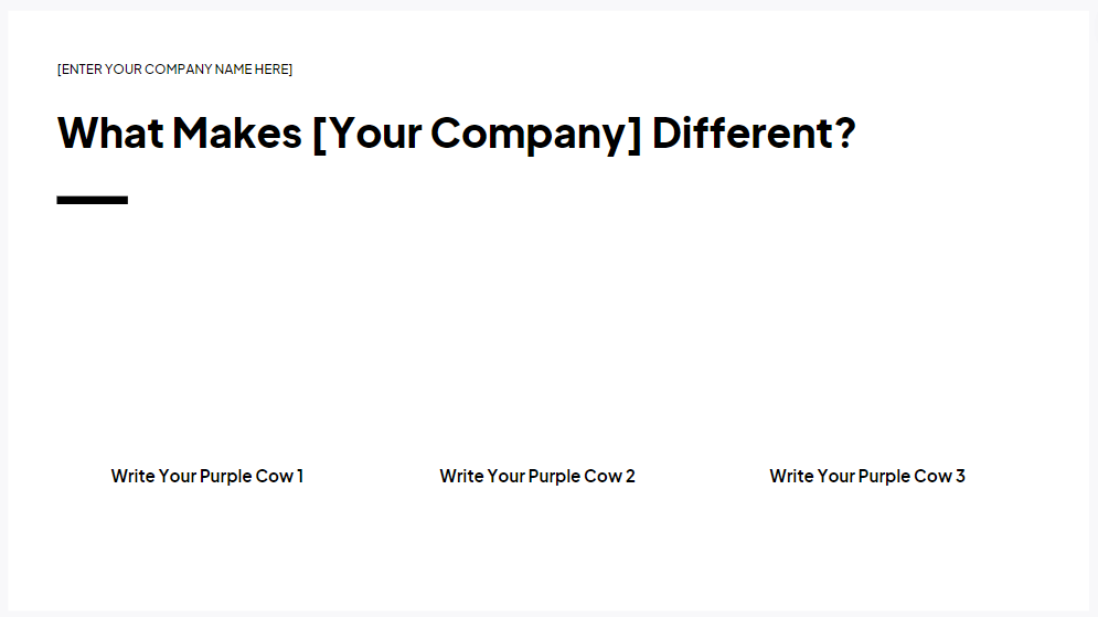 What Makes Your Company Different